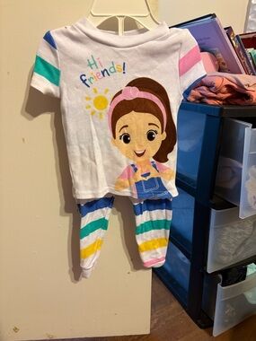 Ms Rachel White Graphic Tee & matching pants 12 months